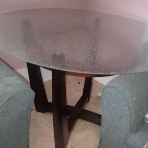 Glass top dining room table